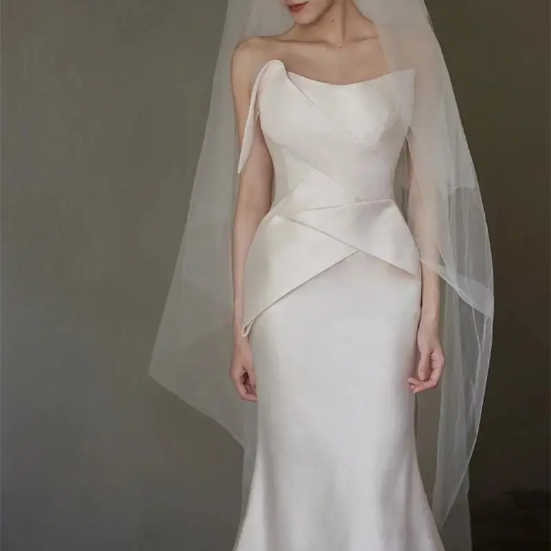 Elegante Zeemeermin Vrouwen Trouwjurken Court Trein Bruidsjurken Formele Vestido De Noiva Abenkleider Robe De Mariée