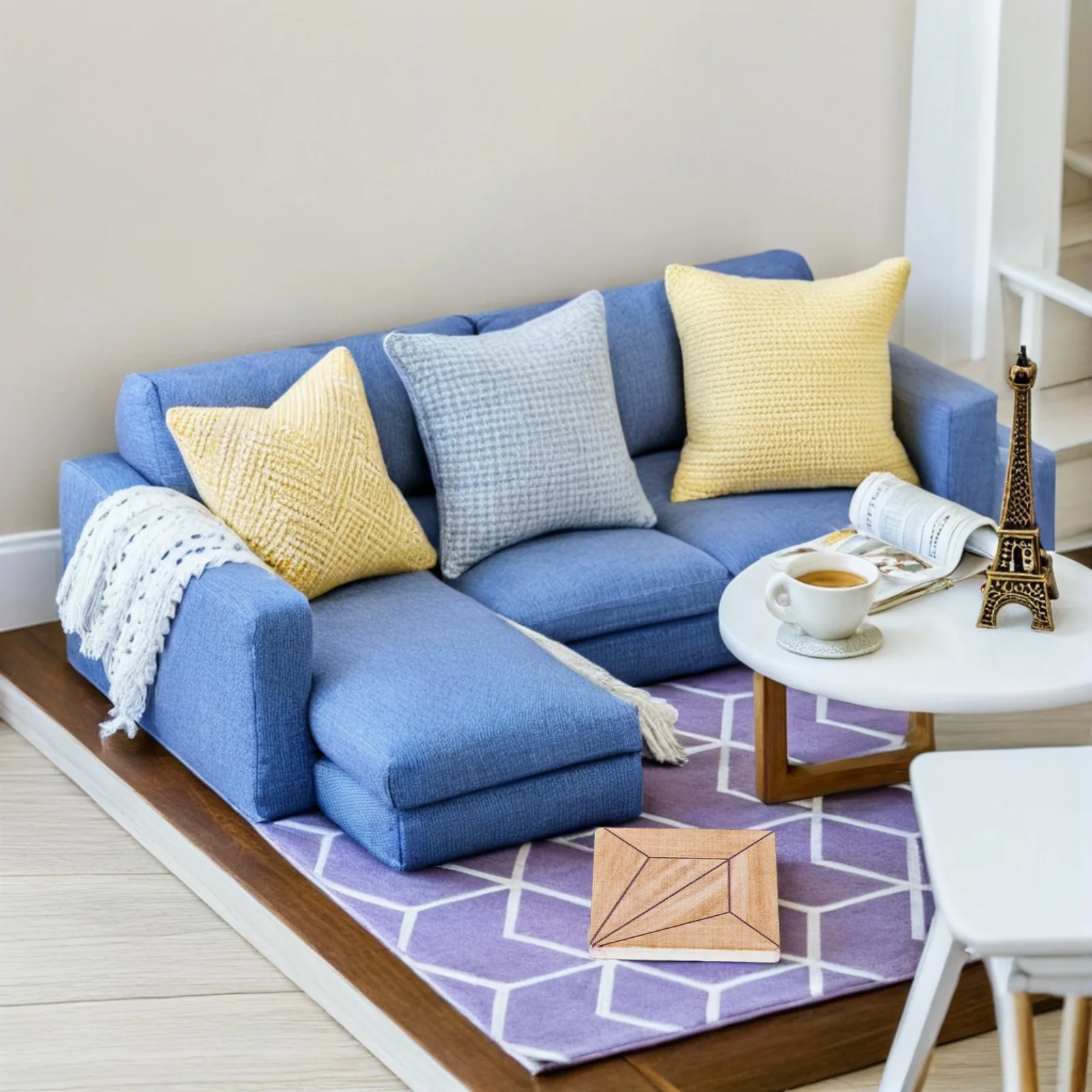 

20Pcs Miniature Dollhouse Flooring Retro Style Double-Sided Wood Tile Floor Sheets for Kitchen Living Room Bedroom Accessories