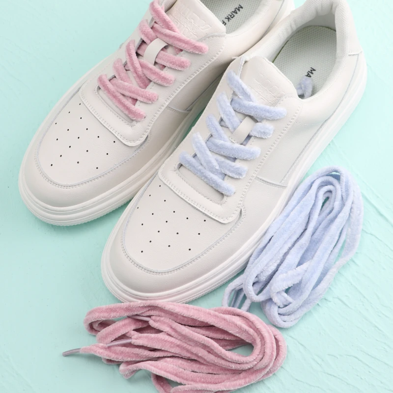 120 140 160cm Feather Style Light Blue Pink Shoelaces Creative Unisex Flat Canvas Sneakers AF1 Flat Shoes Laces Shoes Strings