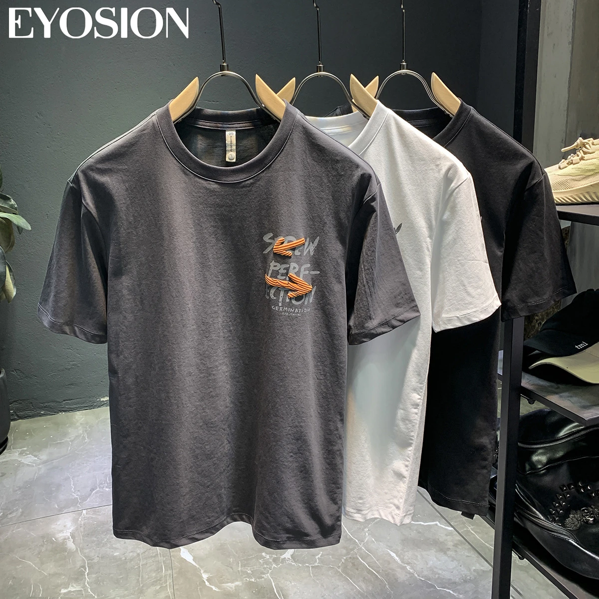 Men\'s T-shirt Doll Printing Neutral Short Sleeve T Shirt Summer Casual 100% Cotton Fashion Slim Basic Tops Fabric Clothing