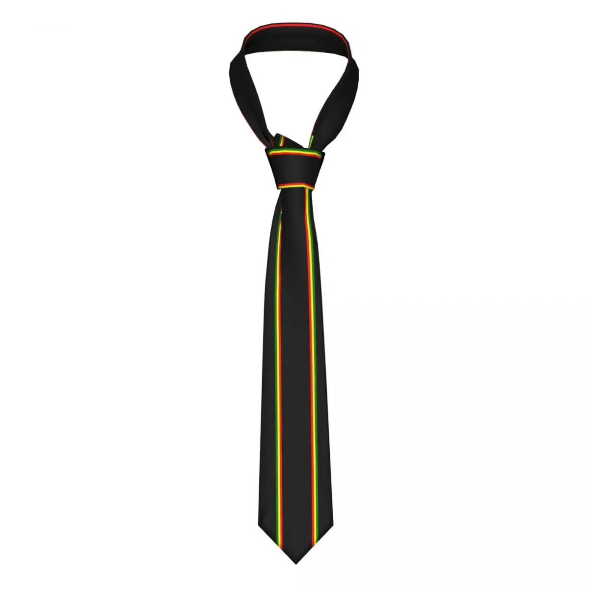 Formal Rasta Stripe Rasta Color Necktie for Men Personalized Silk Jamaican Wedding Tie