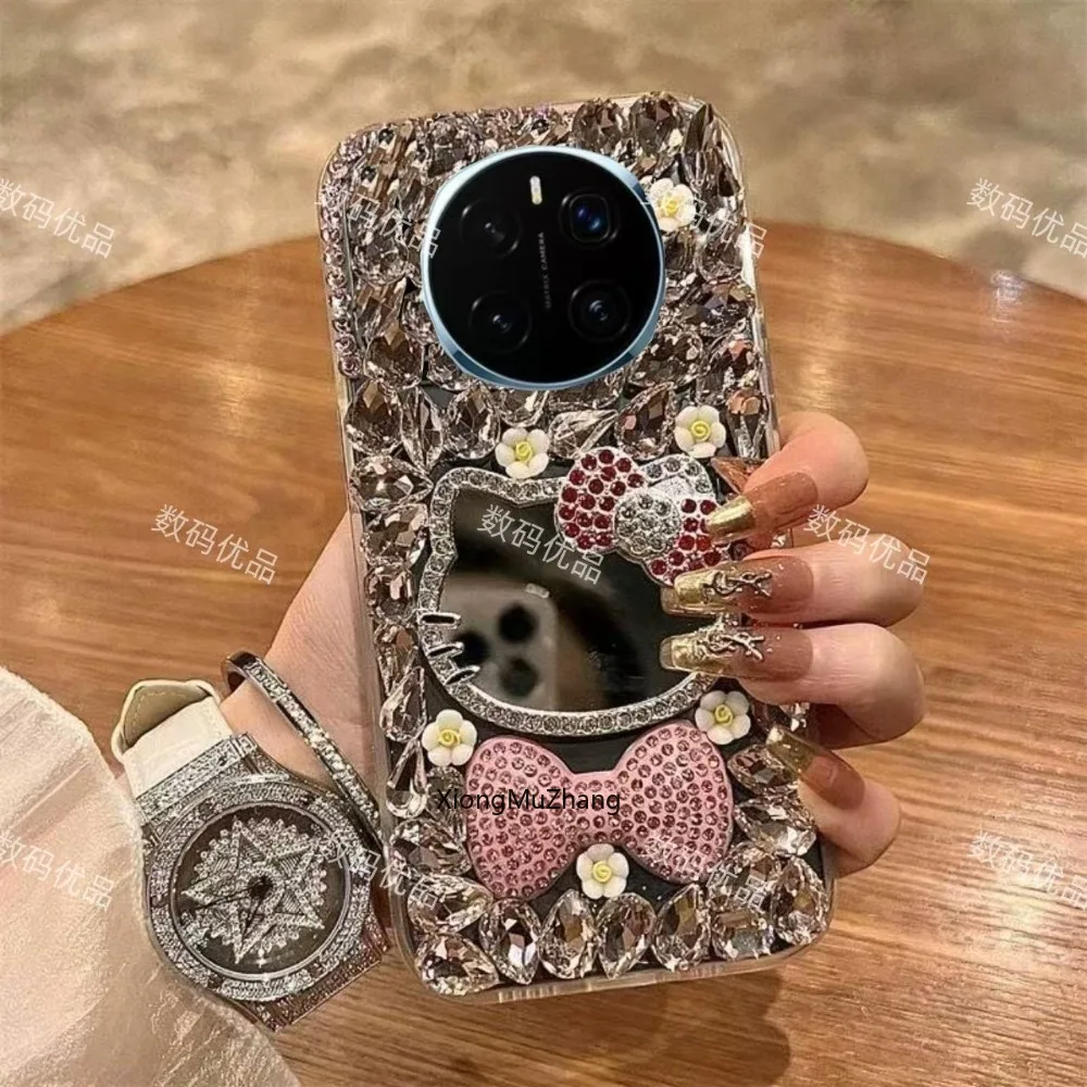 

Sanrio Hello Kitty Custom Rhinestone Case for Honor Magic 7 Pro 6 Lite 5 4 Pro X5b X6b X7b X8b X9a B C Anti-shock Silicone Cover