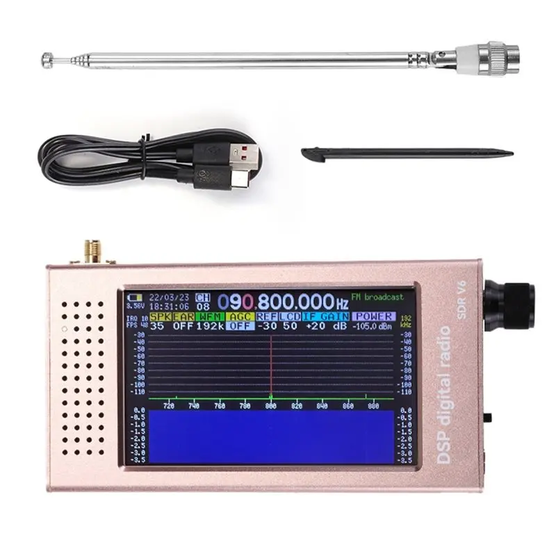 راديو FULL-DSP SDR V6 بشاشة 4.3 بوصة IPS MW SSB CW HAM مستقبل راديو كامل النطاق للاتصالات HAM #1