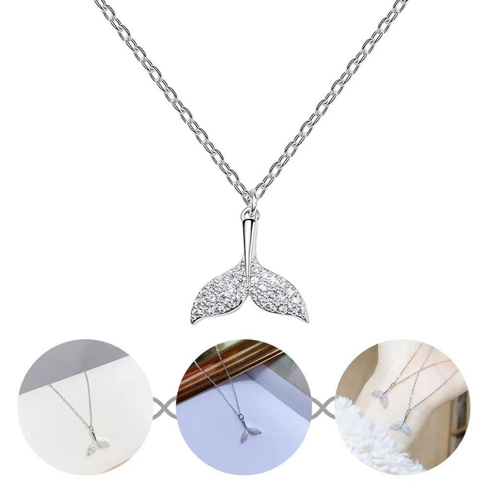 Necklace Women Mermaid Fish Tail Design Smooth Surface Comfortable Lightweight Clavicle Chain Stylish Elegant Party