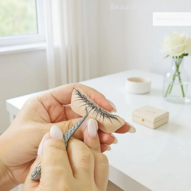 New1pcs Wimpern-Übungs-Silikonmodell mit realistischen Wimpernverlängerungen, wiederverwendbares Trainings-Augenlid-Wimpernverlängerungswerkzeug