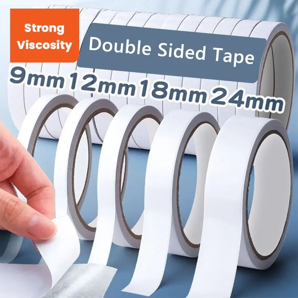 Simple Strong Viscosity Double Sided Tape White Ultra-thin Adhesive Tape Strong Tape Sticker School/Home/Office
