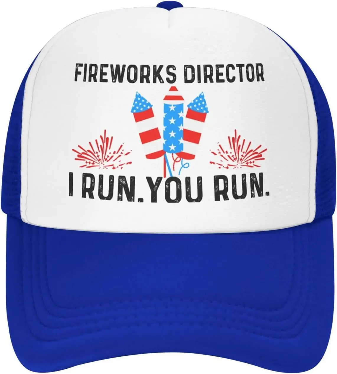 Fireworks Director I Run You Run Trucker Hat Herren Baseball Caps Vintage Hut atmungsaktive Baseballkappe Einheitsgröße