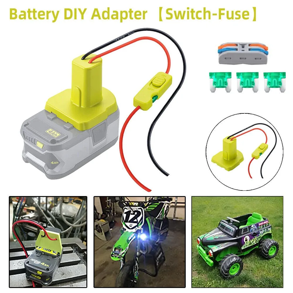 Battery Adapter for Ryobi 18V  Battery Adapter Power Tool Battery Converter Kit 14 Gauge with Fuses & Wire Terminals