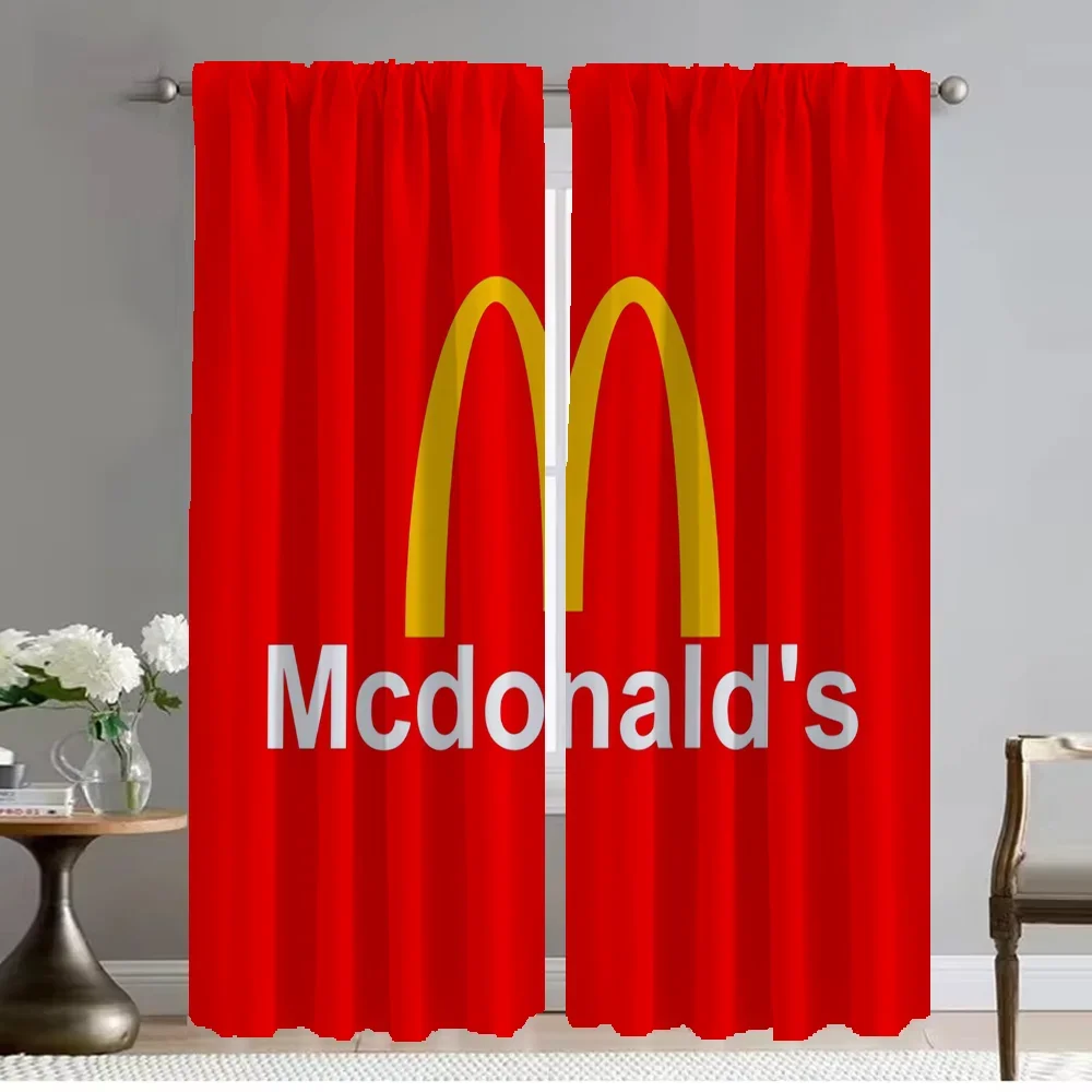 McDonalds Curtains for Living Room Curtain Halloween Decoration Partition Shades Home Interior Curtains 2 Pieces Kitchen Elegant