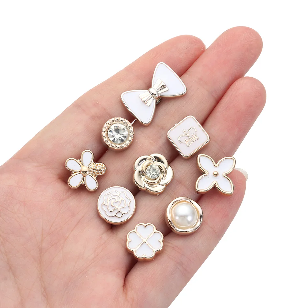 Silicone Strap Metal Decorative Ring Nails For Apple Watch Band Charms Creativity Pearl Flower Rivet Accessories For iwatch