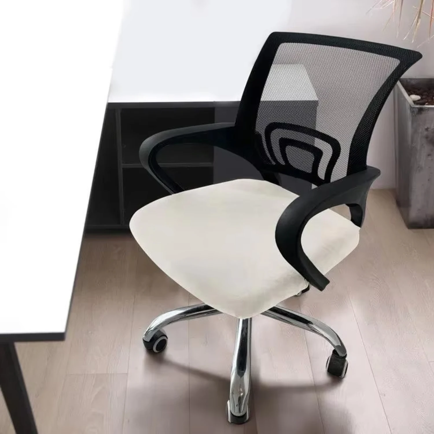 1pc Velvet Office Chair Cover Computer Swivel  Cover Modern Elastic Chair Slip Washable Slipcovers Removable Dust Cover Gaming