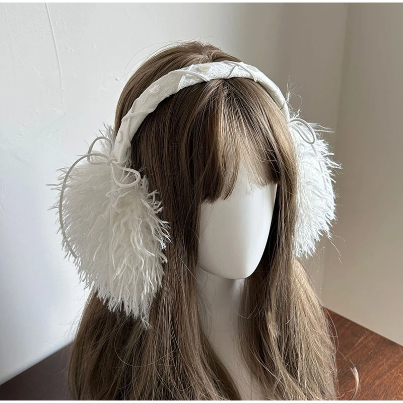 طوي وموسع فروي الأذن نصائح الشتاء لطيف دافئ موضة المتخصصة حماية الأذن الشتاء اكسسوارات النساء غطاء للأذنين غطاء للأذنين #3