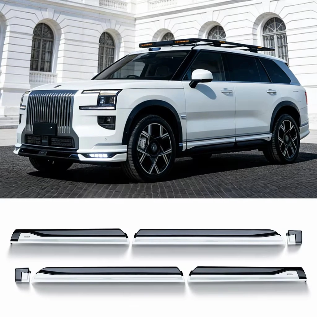 9X Side Skirts Car Body Kit Extensions Glossy Black White PP Exterior Upgrade Retrofit Accessories 3M Tape Installation