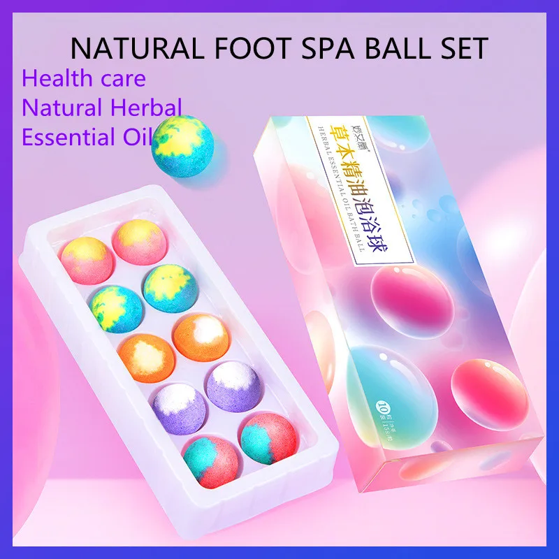 

15g*10balls Essential Oil Foot Soak Ball Wholesale Wormwood Ginger Non-Blood Sweat Foot Soak Ball Instant Salt Bath Ball Bath