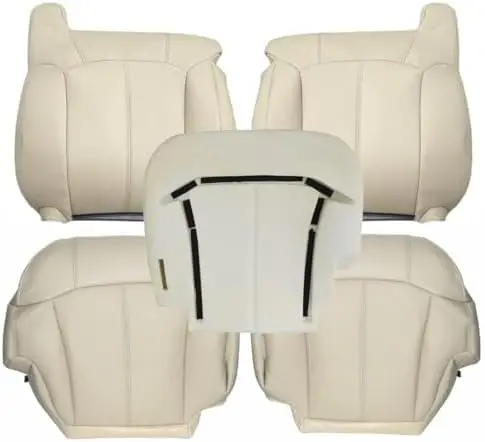 

Кожаные чехлы для сидений GXARTS для Chevrolet Tahoe/Suburban 1999-2002 – светло-бежевый цвет (Shale Light Tan) – для водителя и пассажира