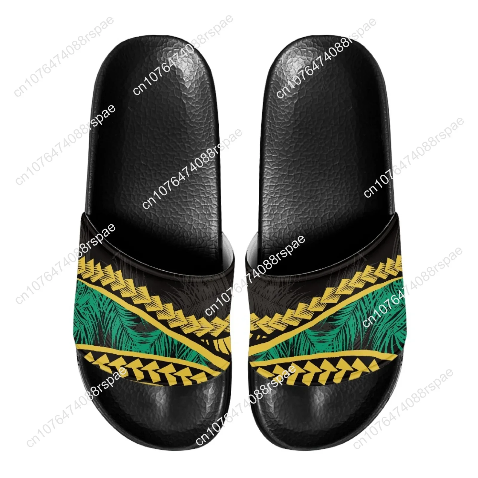 Polynesian Tribal Hawaiian Totem Tattoo Hawaii Prints Soft Home Slippers Couple Indoor Skid Proof Bathroom Sandals Hotel Flat