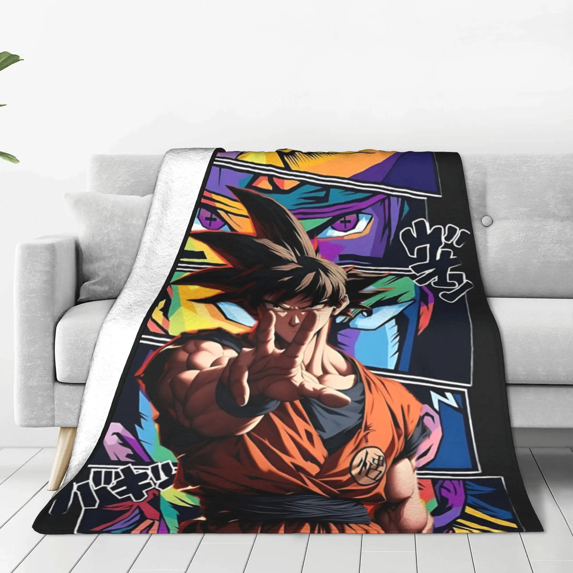 1PC Son Goku Anime Dragon Balls home room decorations Winter Blankets for Adults Bedding Home Interior Sofa Knee