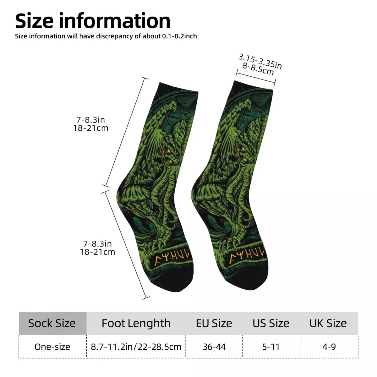 Cthulhu Kawaii Socks Travel Cartoon Pattern Socks