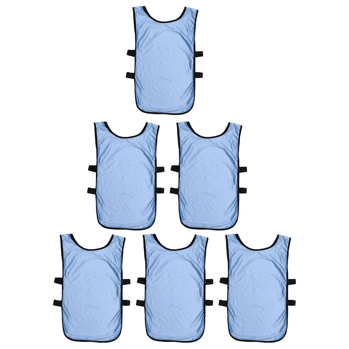 

6Pcs Quick-Dry Training Vest Breathable Jerseys Light Blue for Football Basketball Soccer Volleyball Team Sports Game Equipment