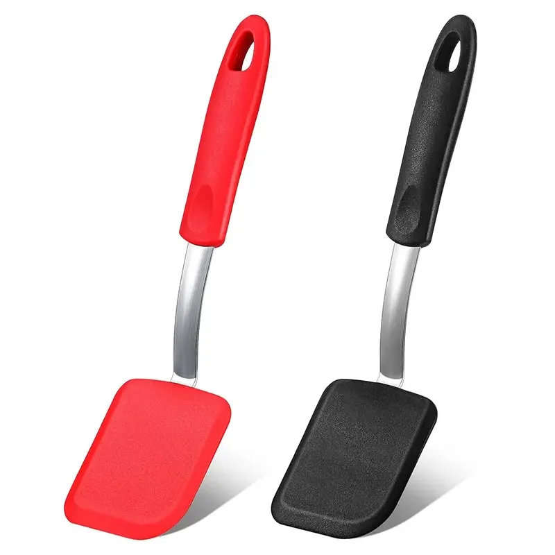 Silicone Cookie Spatula Turner Nonstick Mini Brownie Spatula Flexible Kitchen Spatulas Heat Resistant Flipper Egg Utensils