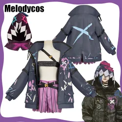 Arcane Jinx Cosplay Girls Coats Hats Game LOL Costume Diguise Jackets Headwear Outfits for Female Women Halloween Carnival Suit