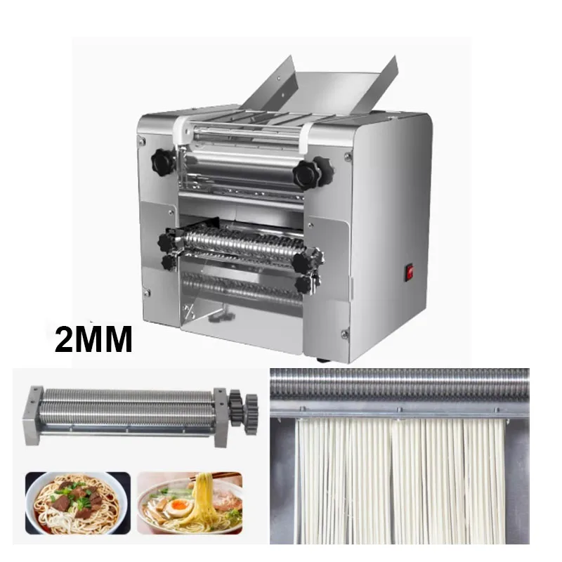 Commercial Electric Noodles Machine Stainless Steel Desktop Spaghetti Dough Press Sheeter Roller Kneading Pasta Maker110V/220V