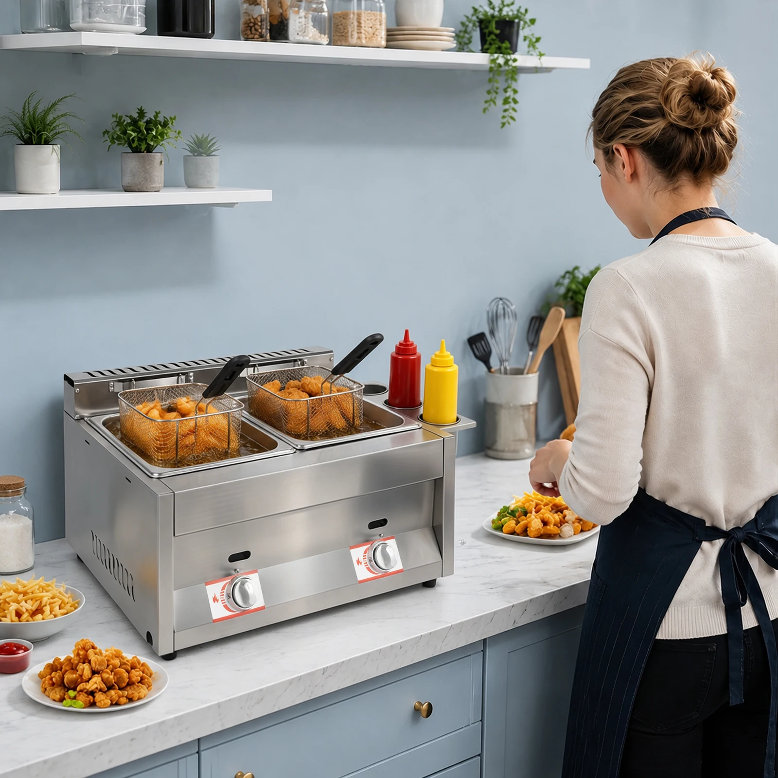 Silver 6L×2 Dual‑Tank Gas Stai - đánh giá và giá Food Snacks Restaurant