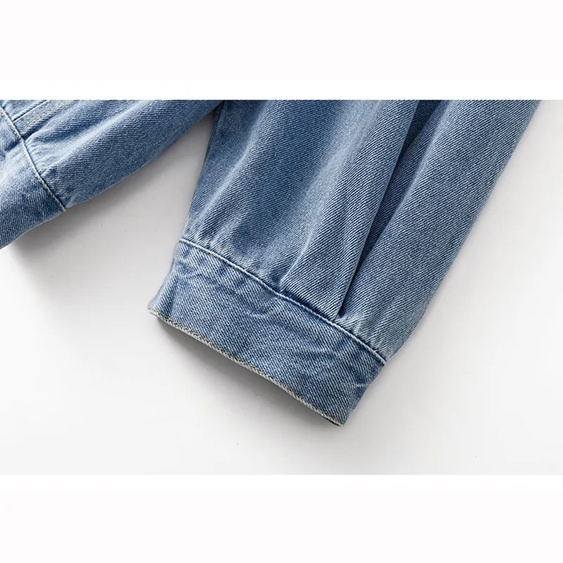 Été coréen mince mince court Denim veste bleu clair bleu foncé femmes Cowboy vêtements d'extérieur revers à manches courtes jean veste manteau