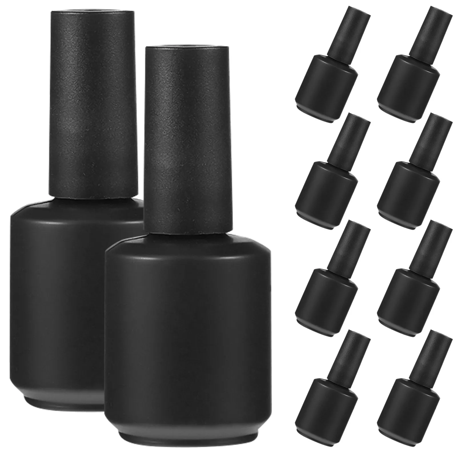 10Pcs Stylish Compact Glass Nail Polish Bottles Reusable Empty Nail Gel Containers for Manicure Store Supplies Touch Up