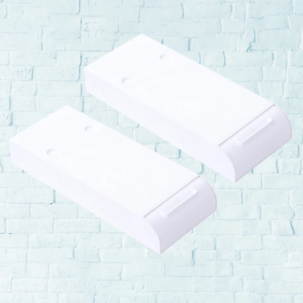 

2pcs Under Table Pencil Box Abs Sticky Drawer For Stationery Storage Student Desk Organizer Plastic Pen Storage Box
