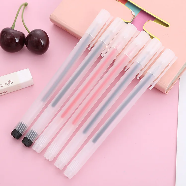 Transparent Frosted Gel Pen Creative Stationery 0.5mm Bullet Water Pen Learning Stationery Office Supplies Sign Pen Glass pen