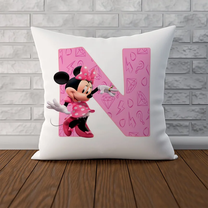 Abecedario Minnie Mouse Luxury Cushion Cover 45x45 Cushions Home Decor Home and Decoration Sleeping Pillows Pillow Cases Sofa