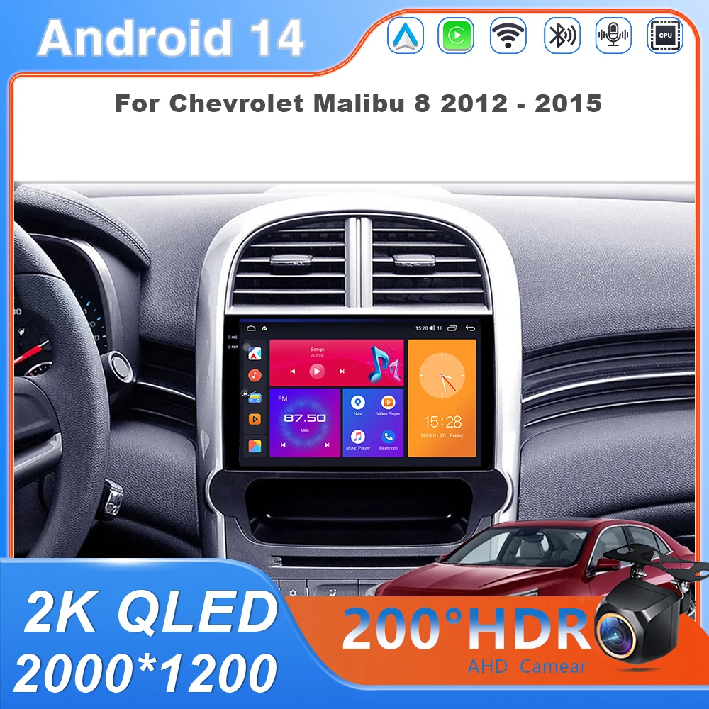 

Android 14 For Chevrolet Malibu 8 2012 - 2015 Car Radio Multimedia Video Player Navigation GPS 5G WIFI BT 4G Head Unit Wireless