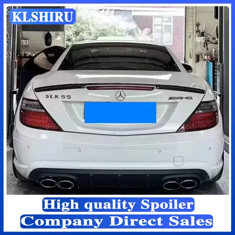 메르세데스 벤츠 SLK 클래스 리어 스포일러, R171, R172, 탄소 섬유, 글로스 블랙, R171, 2004-2010, SLK200, SLK280, SLK300, SLK350 용