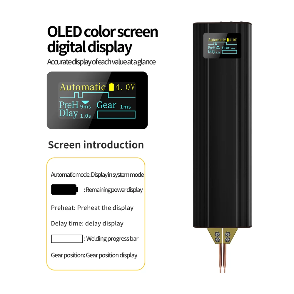 Mini Handheld Puntlasapparaat 80 Versnelling Verstelbare Digitale Display Draagbare Puntlasmachine Automatische Trigger Voor 18650 Batterijen