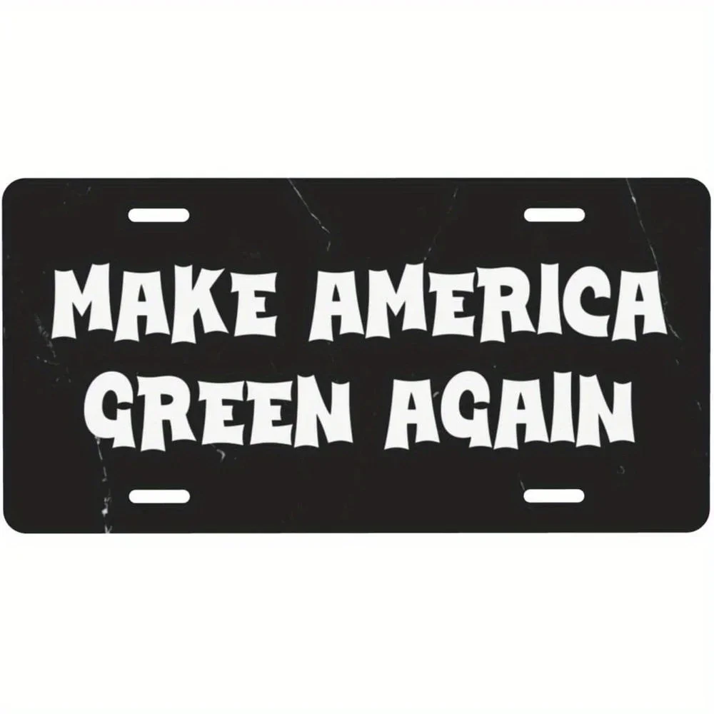 1pc Make America Green Again License Plate Cover - Fit for, Trucks, Motorcycles, Vanity Sign Decoration with Statement Decal