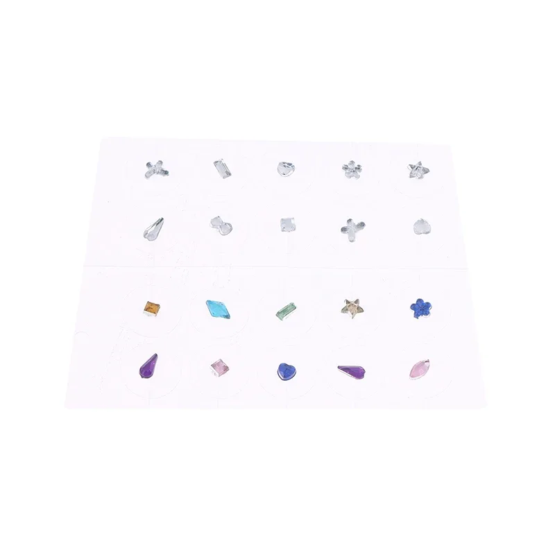10 قطعة حجر الراين الموضة الغريبة الملونة الماس الأذن نقطة ملصقات الأذن ضغط عصا الوخز بالإبر الأذن الأذن ملصق تدليك