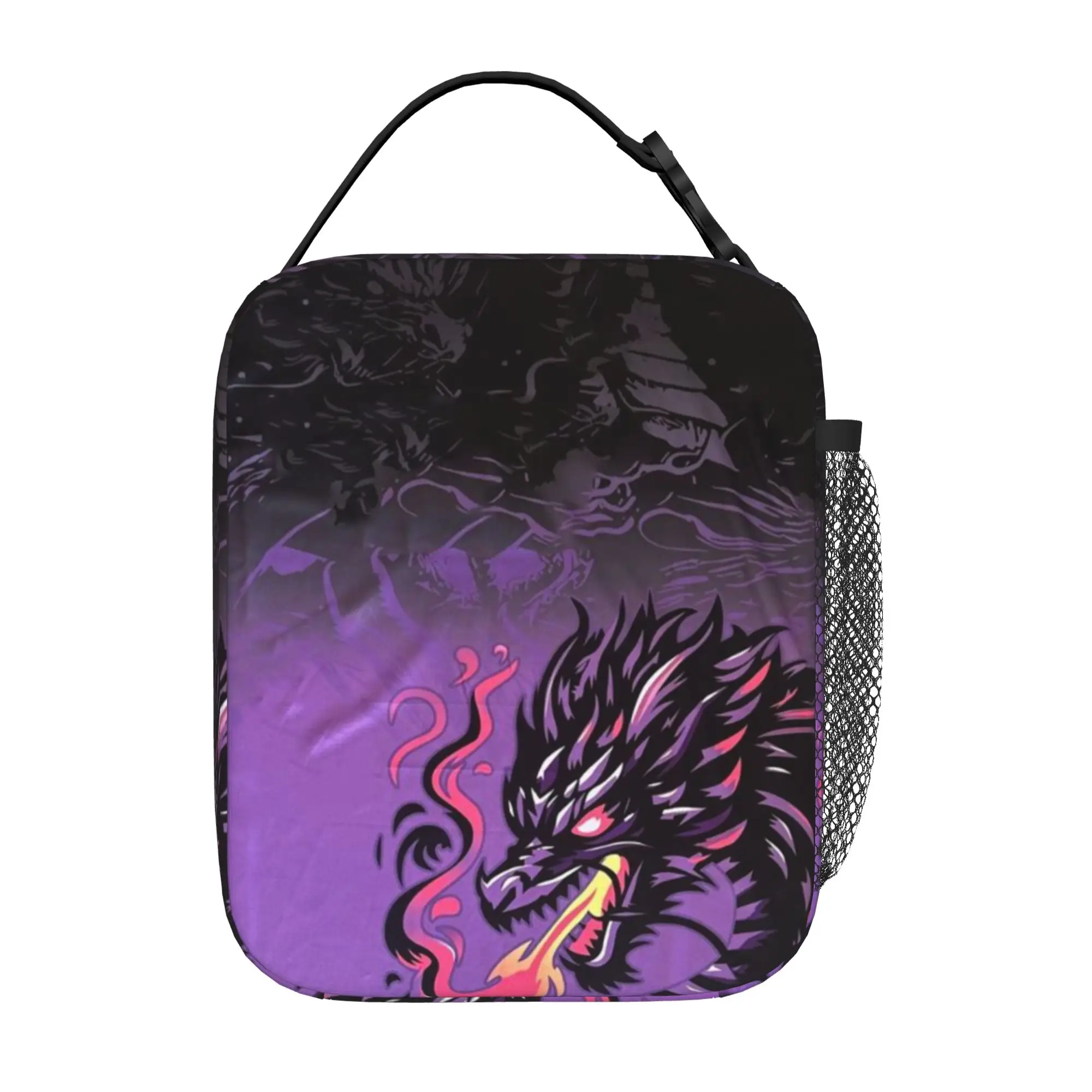 Back to school season  Lunch Bag Purple Black Dragon Fantasy Art New Fashionable Personalised Lightweight Lunch Bag