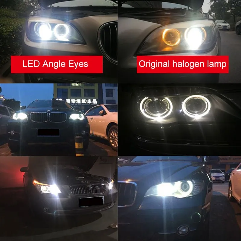 2x120 واط 6000 كيلو مصباح LED عيون الملاك ماركر مصابيح كهربائية ل 08-13 BMW E81 E82 E87 E88 E90 E92 M3 E93 E70 X5 E71 X6 X6M E89 Z4 #4