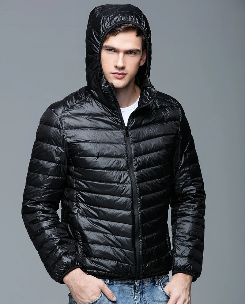 

Autumn Winter Men Duck Down Jacket Ultra Light Thin Warm Jackets Man Streetwear Feather Parkas Male Hooded Coats Plus Size 5XL
