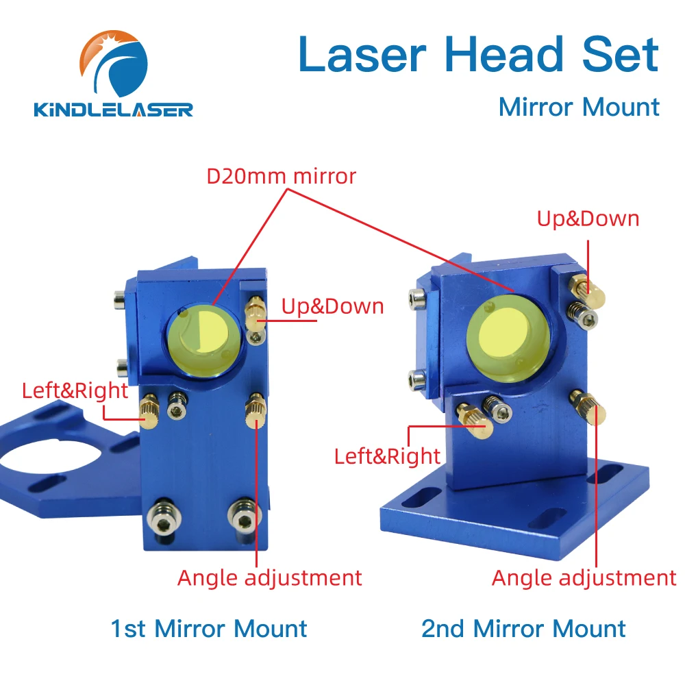 KINDLELASER K Series CO2 Laser Head Set ZNSE Lens Dia.12/18/20mm Si Mirror Dia 20mm per K40 macchina da taglio per incisione Laser