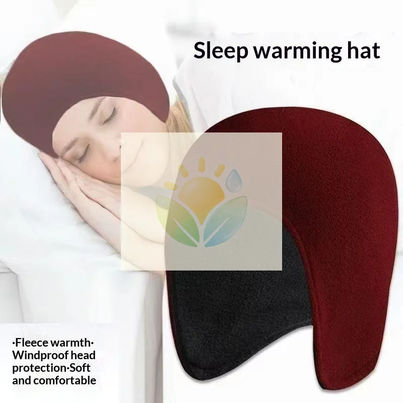 Elderly Winter Fleece Sleep Cap With Ear Cover, Light Soft Thermal Skull Hat, Cold Weather Headwear for Sleeping, Outdoor