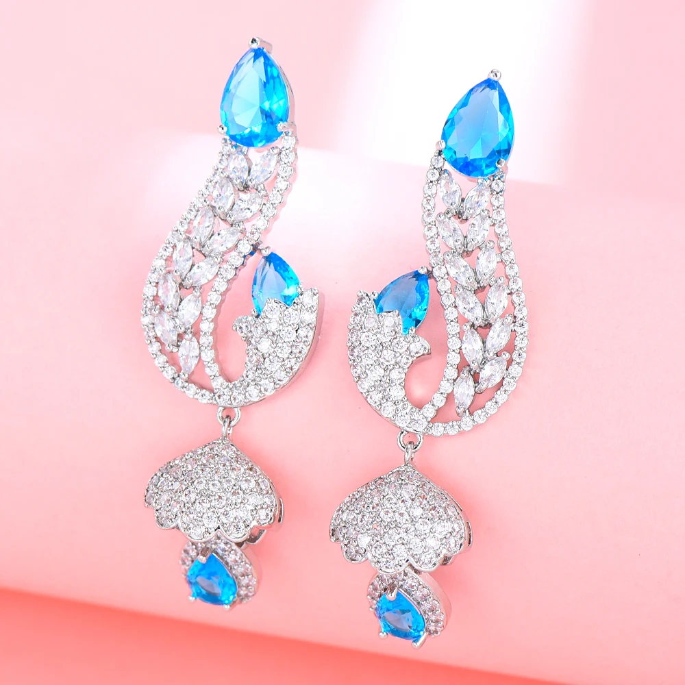 

Jimbora New Personality Girl Rhinestone Water Drop Dangle Earrings Women's Elegant Temperament Jewelry Accessories High Quality