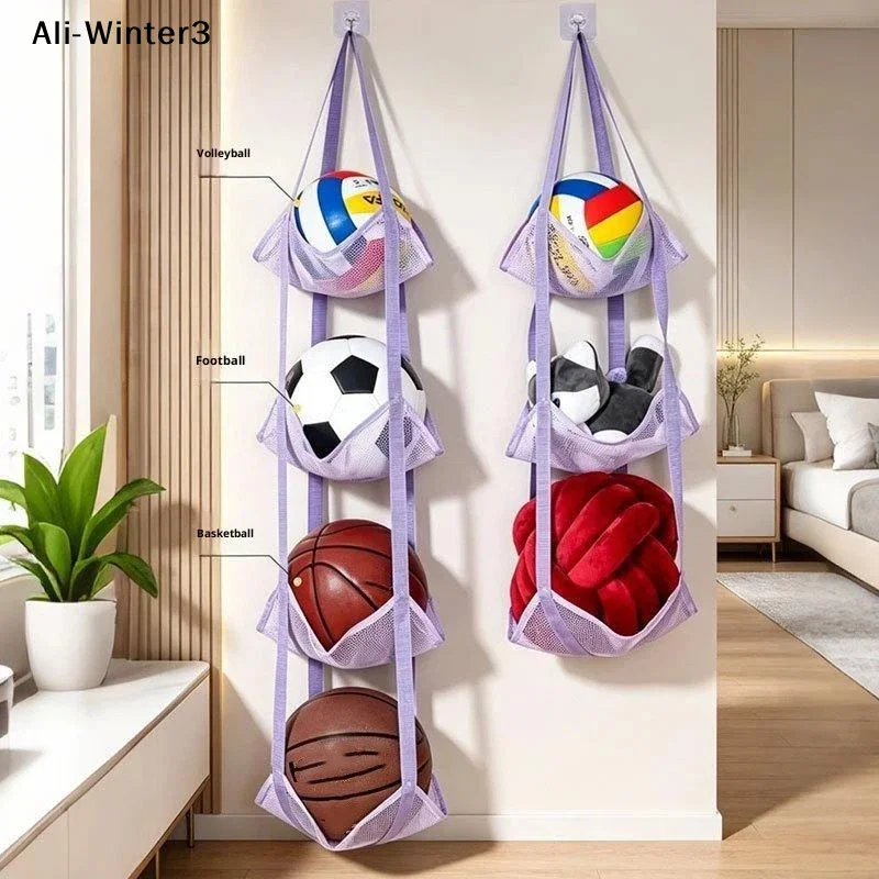 Sports Equipment Garage Organizer - 【Y】Wall Mounted Ball Storage Hanging Bag