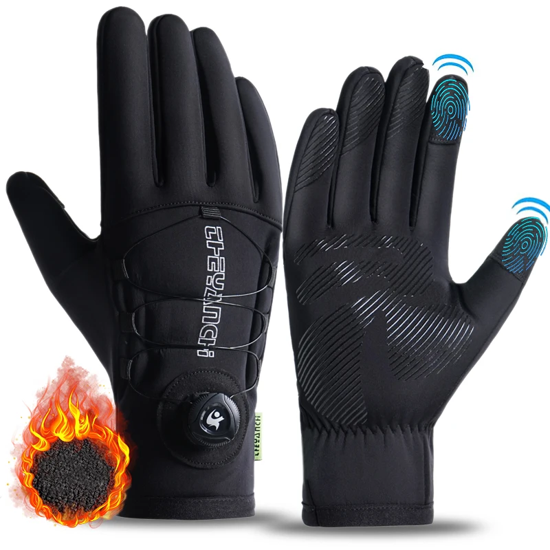 AliExpress MuqiNush Men's And Women's Winter Cycling Gloves With Touch Screen Adjustable Windproof Waterproof For Outdoor Motorcycle Skiing