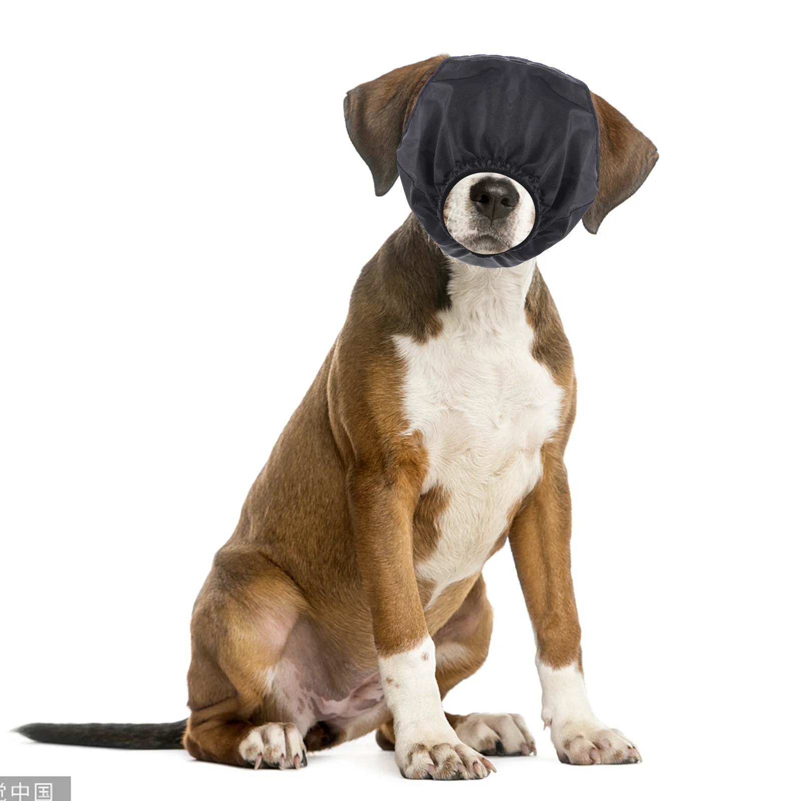 1 قطعة قناع عين الحيوانات الأليفة الأسود دائم النايلون خفيفة الوزن المحمولة للكلاب القط متعددة الوظائف المضادة للإثارة بليندر تنفس