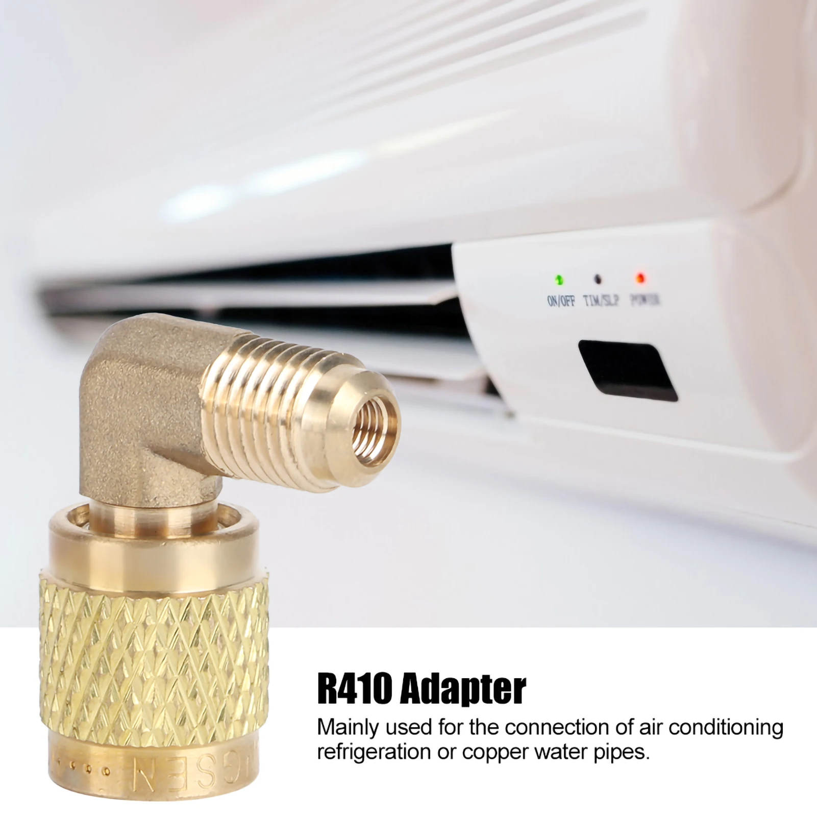 Air-Conditioner Adapter R410 Male Thread 1/4 to Female Thread 5/16 90° Adapter Connector Cooler Air-Conditioner Accessory