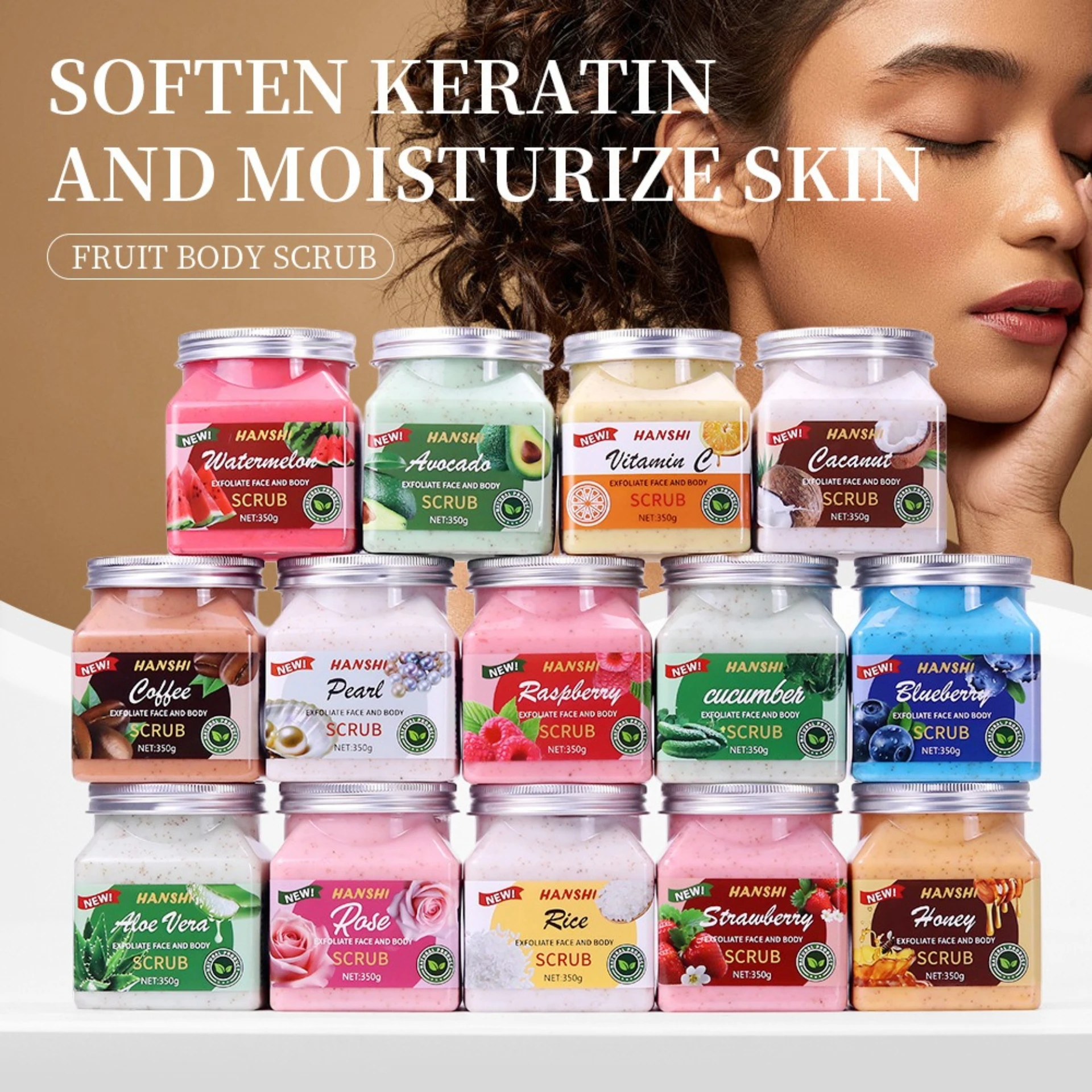 

Фруктовый скраб для тела отшелушивающий, для удаления ороговевшей кожи, глубокого очищения и омоложения, улучшает состояние огрубевшей кожи, 350 мл, уход за кожей