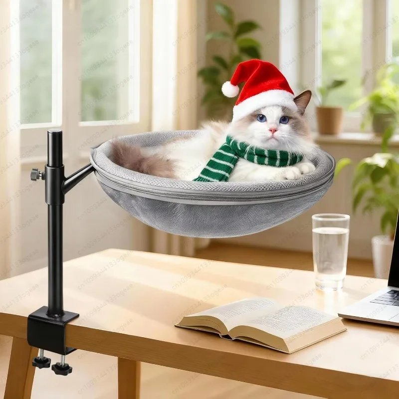 Hot 360°Swivel Desktop Attachment Cat Desk Bed Height Adjustable Perch for Home Office