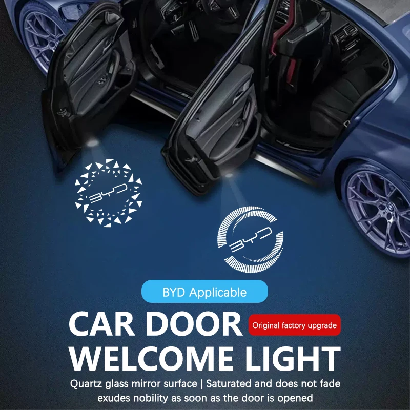 LED Car Logo Projector Ghost Shadow Welcome Door Light For BYD EV Han DM Song PLUS Tang Qin PRO Seal EA1 Decoration Accessories